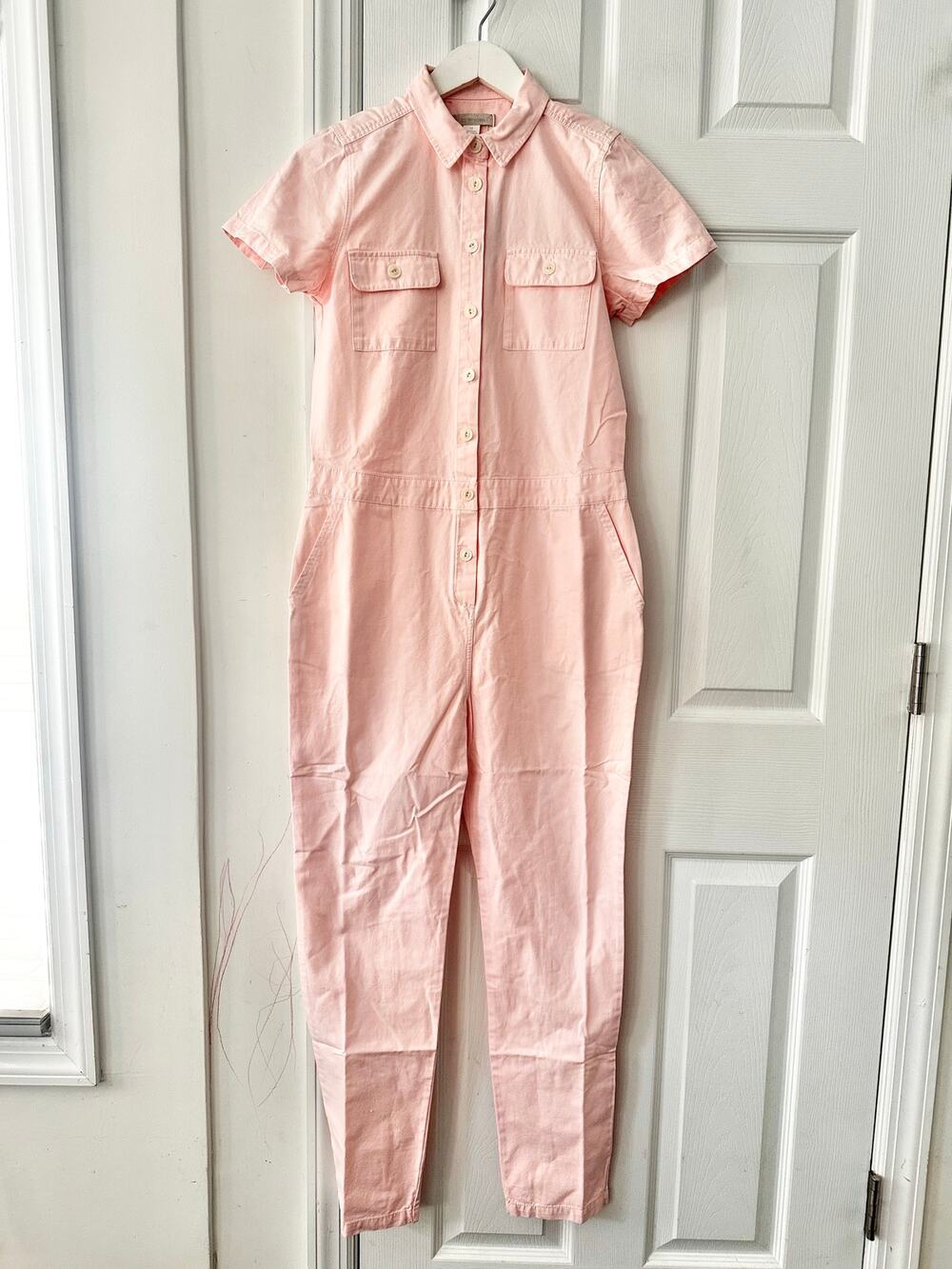 Outerknown Light Blush Pink S.E.A Short Sleeve Jumpsuit Boiler Big Girls 14 NWT